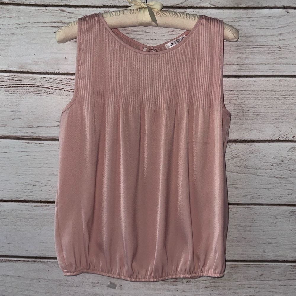 M.S.S.P. Elegant Pink Sleeveless Top Medium Office Formal Church Layering - Picture 1 of 5